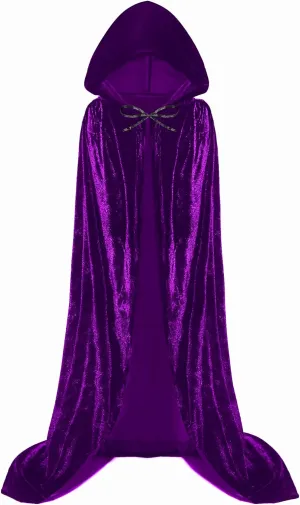 UTTPLL Velvet Kids Robe Halloween Christmas Cosplay Costumes Hooded Cloak Cape Unisex Boys Girls Wizard Party