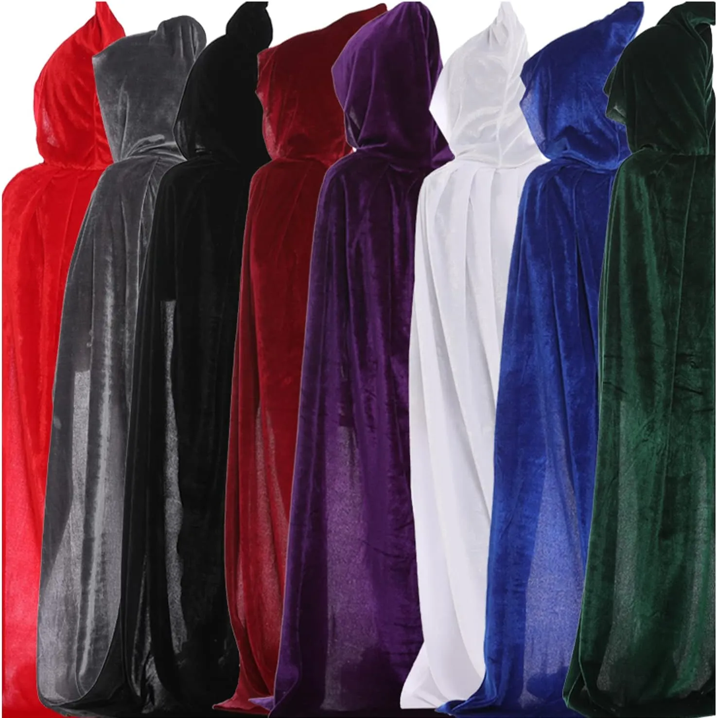 UTTPLL Velvet Kids Robe Halloween Christmas Cosplay Costumes Hooded Cloak Cape Unisex Boys Girls Wizard Party