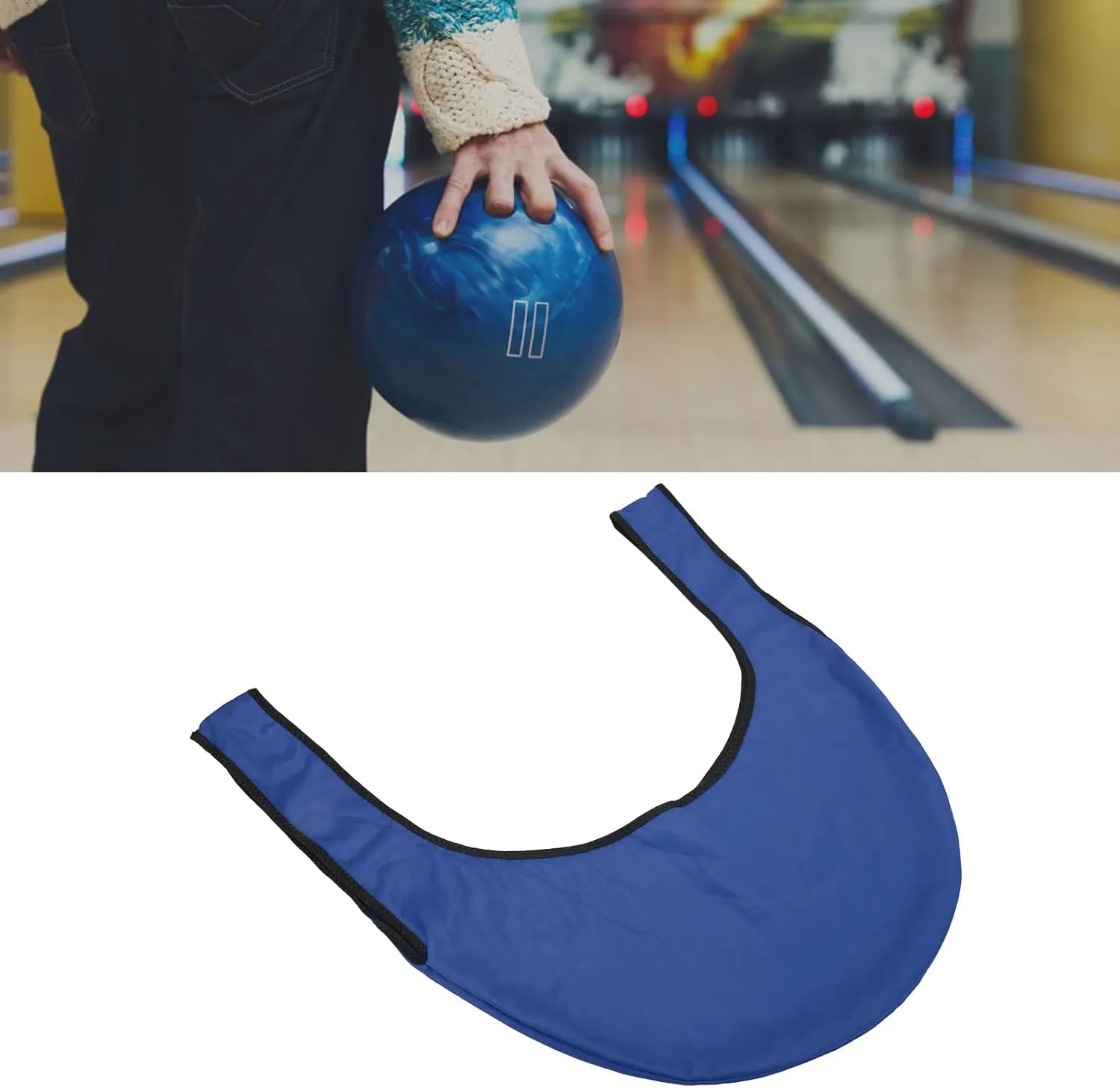 VBESTLIFE Bowling Seesaw Bag, 60cm Polyester Twill Lining Bowling Ball Polisher