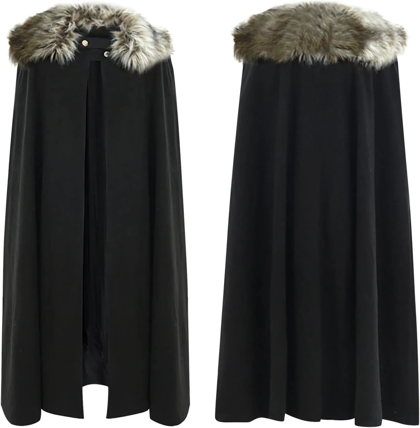 Viking Cloak For Men Women And Man Faux Collar Cape For Adults Black 5fNmqTCgW