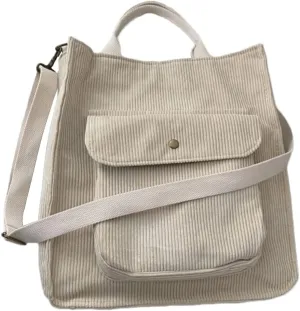 Women Corduroy Tote Bag Vintage Crossbody Bags Commuter Bags Handbag Purse Satchel
