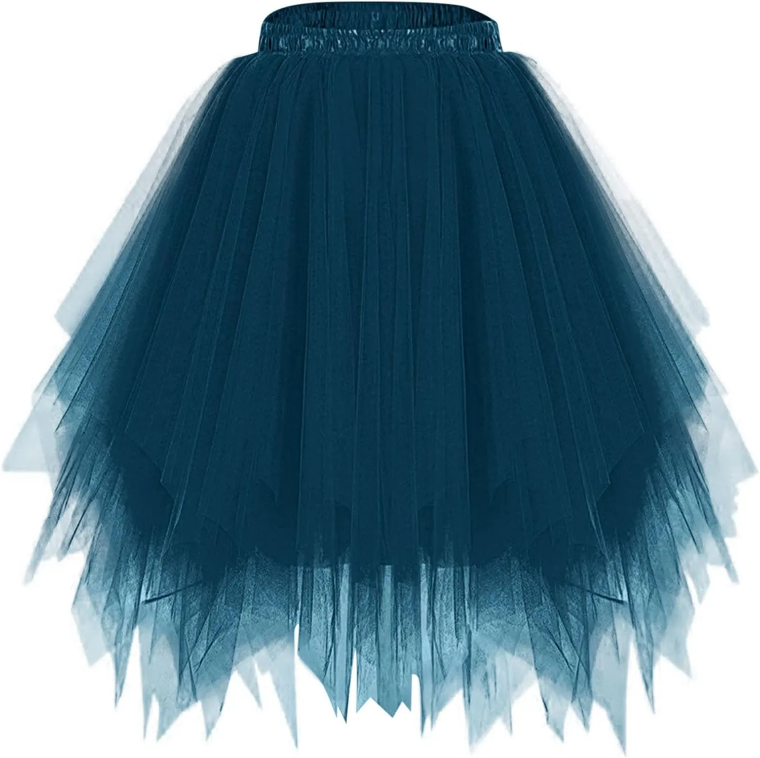 Women High Waisted Puffy Tulle Skirt, Fashion Layered Irregular Hem Tutu Fairy Skirts Summer Prom Party Trendy Clothes