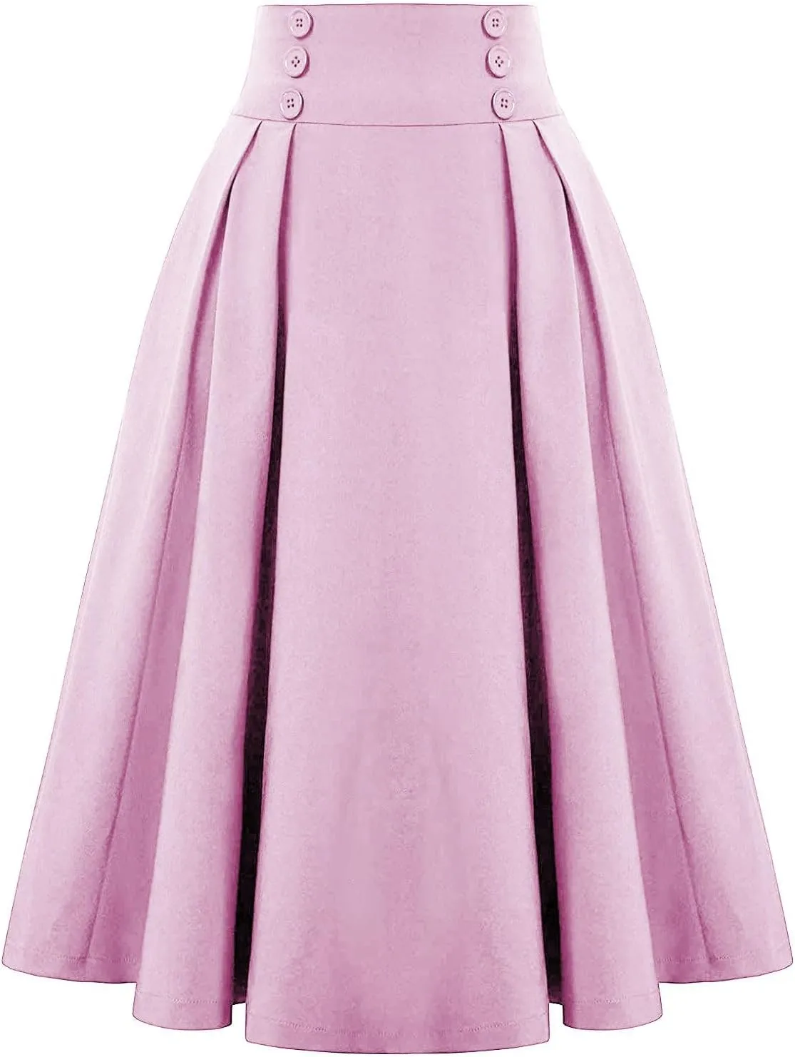 Women Pleated Long Skirts Vintage High Waist Elegant Maxi Skirt Slim Fit Flare Skirts A Line Swing Party Skirts