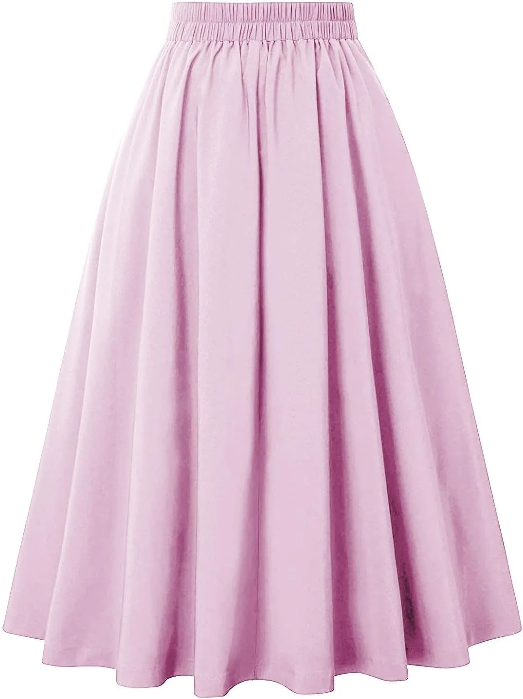Women Pleated Long Skirts Vintage High Waist Elegant Maxi Skirt Slim Fit Flare Skirts A Line Swing Party Skirts