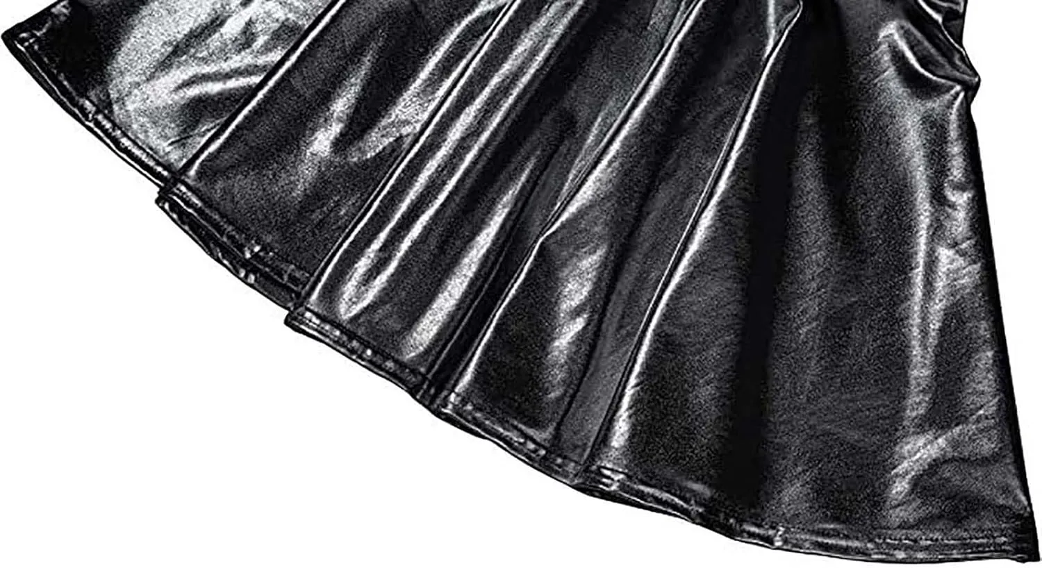 Women Pleated Skirt Fashion Shiny Metallic Dance Skirt High Waist Holographic Skirt A-Line Flared Mini Skater Skirts