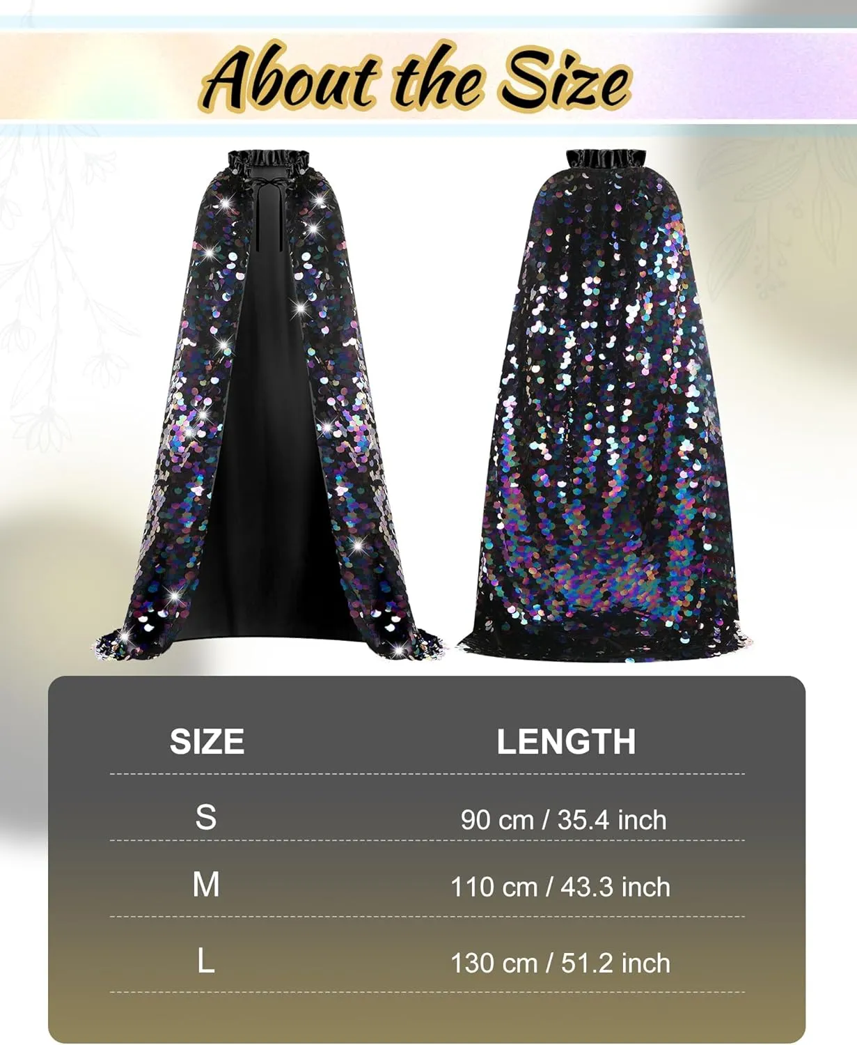 Women Princess Cape Costume Set Fairy Mermaid Sequins Cloaks with Crown for Halloween Carnival Cosplay Party
