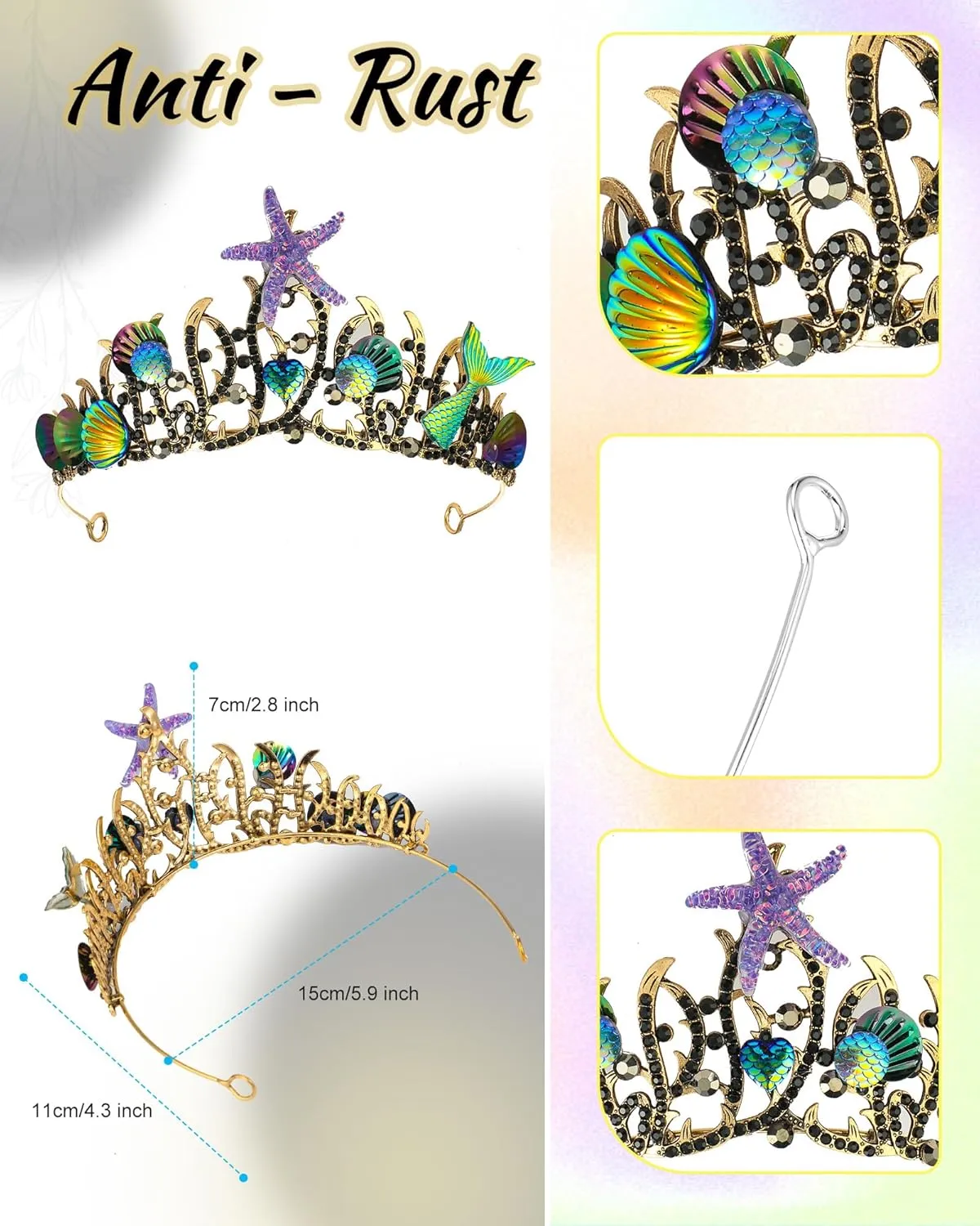 Women Princess Cape Costume Set Fairy Mermaid Sequins Cloaks with Crown for Halloween Carnival Cosplay Party