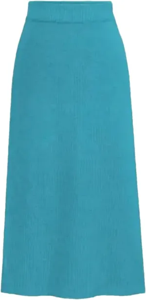 Women Solid Knit Pencil Skirt High Waist Elastic Casual Split Midi Skirts Autumn Winter
