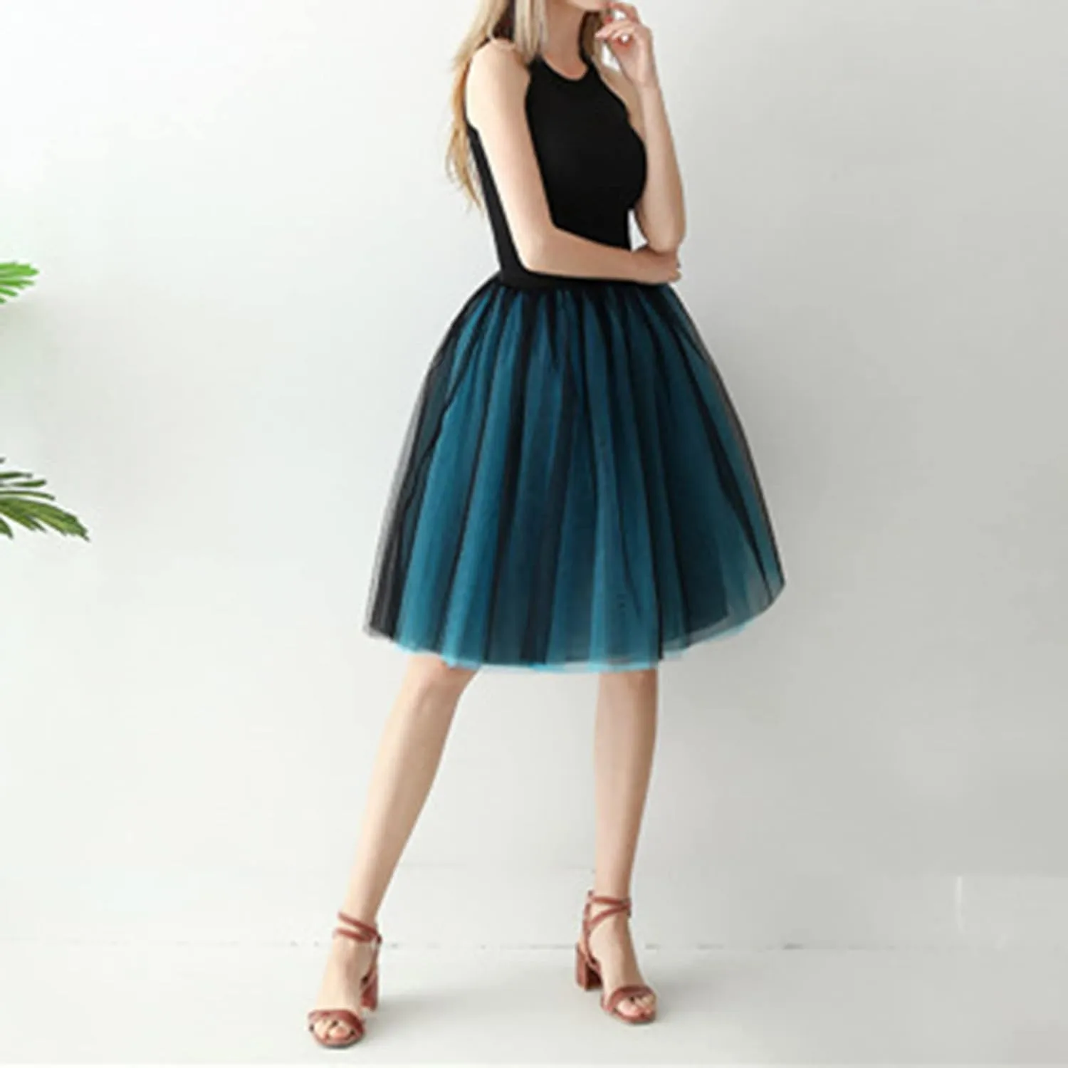 Women's Fashion A Line Pleated Skirt Midi Skirts for Women Womens Puffy Ballet Skirts Tutu Skirt Pleated Skirt