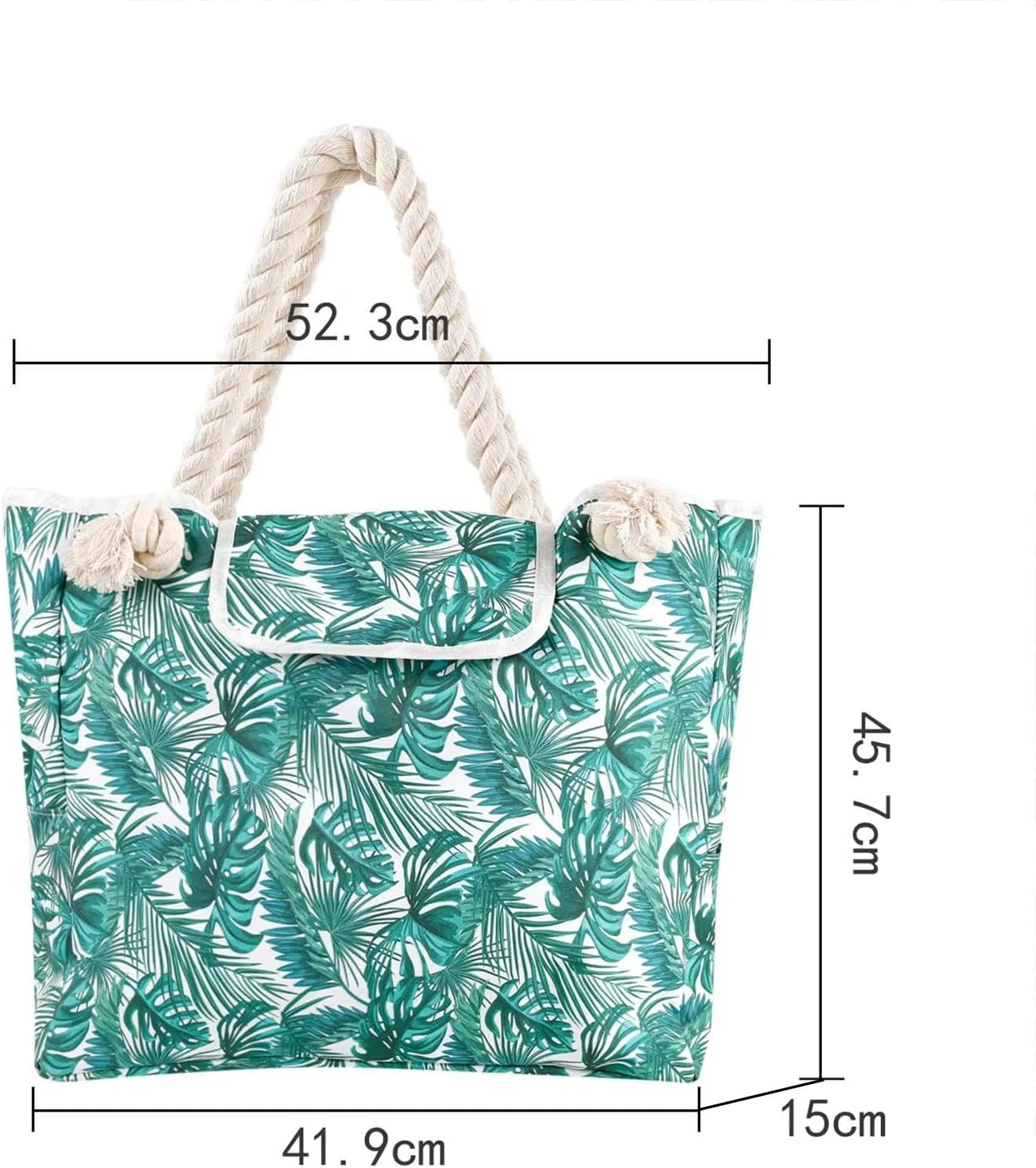 Women's Foreign Trade Multifunctional Single Shoulder Canvas Shopping Bag Leisure Vacation Beach Bag (Green, One Size)