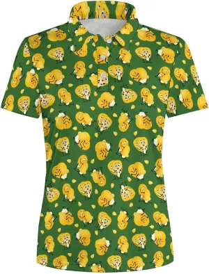 Womens Polo Shirts Hawaiian Golf Shirts Short Sleeve Moisture Wicking Quick Dry Athletic Sport Golf Outfit for Women