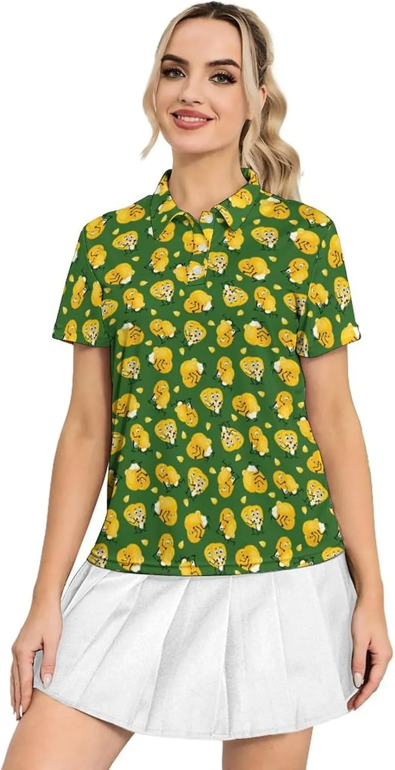 Womens Polo Shirts Hawaiian Golf Shirts Short Sleeve Moisture Wicking Quick Dry Athletic Sport Golf Outfit for Women