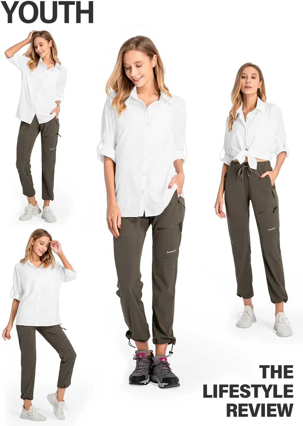 Womens Safari Sun Shirts UPF 50  UV Sun Protection Long Sleeve Outdoor Quick Dry Fishing Hiking Gardening Shirts