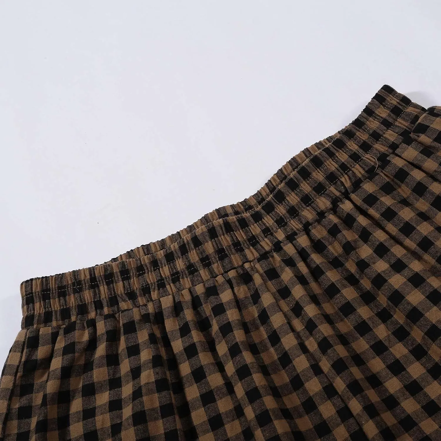Womens Striped 2 Piece Lounge Pants Sets Y2k Gingham Outfits Sleeveless Tank Top and Wide Leg Barrel Pant Casual Suits