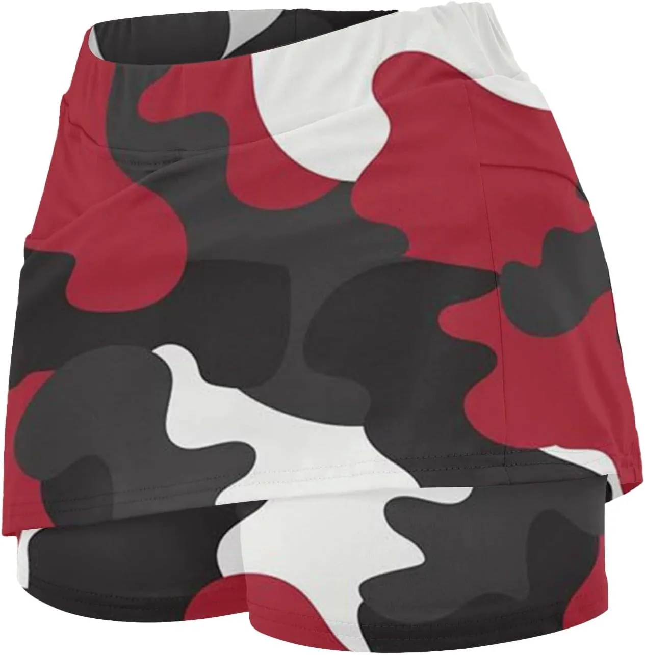 Womens Summer Mini Skirts Active Workout Running Tennis Skort 2024 Plus Size Golf Camouflage Printed 2 in 1 Shorts Activewear