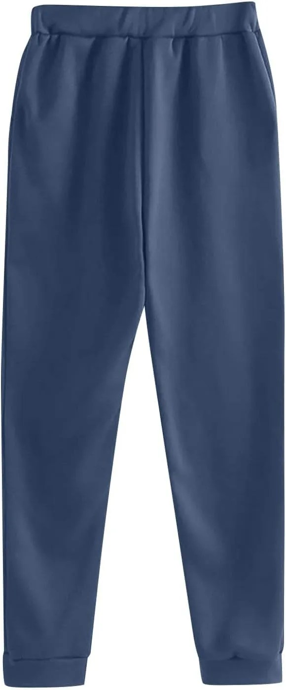 Womens Sweatsuits 2 Piece Set 2024 Oversized Hoodies Baggy Sweatpants With Pockets Fall Winter Y2K Lounge Tracksuit