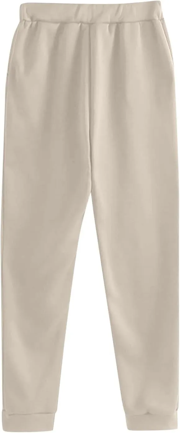 Womens Sweatsuits 2 Piece Set 2024 Oversized Hoodies Baggy Sweatpants With Pockets Fall Winter Y2K Lounge Tracksuit