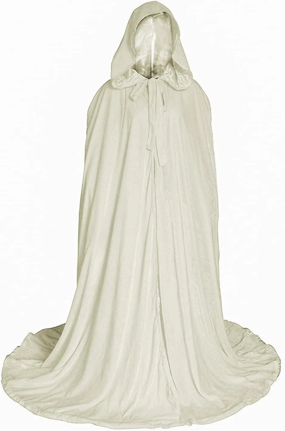 Women's Wedding Cape Bridal Cloak with Hood White Poncho Floor Length