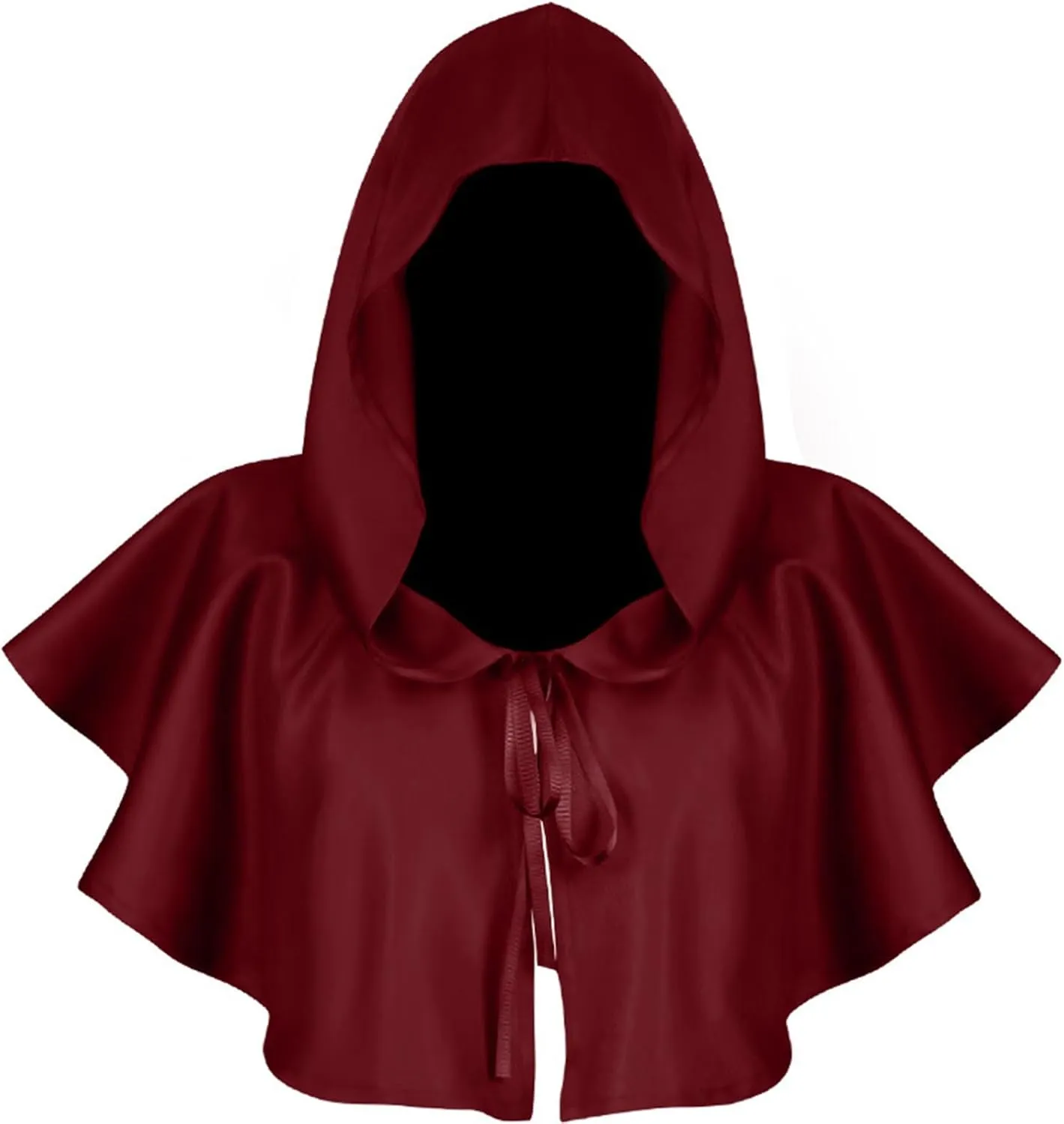 XIAXOGOOL Halloween Grim Cowl Cloak Cosplay Costumes Hooded Poncho for Men Women Mini Cape with Hood Medieval Short Cloaks