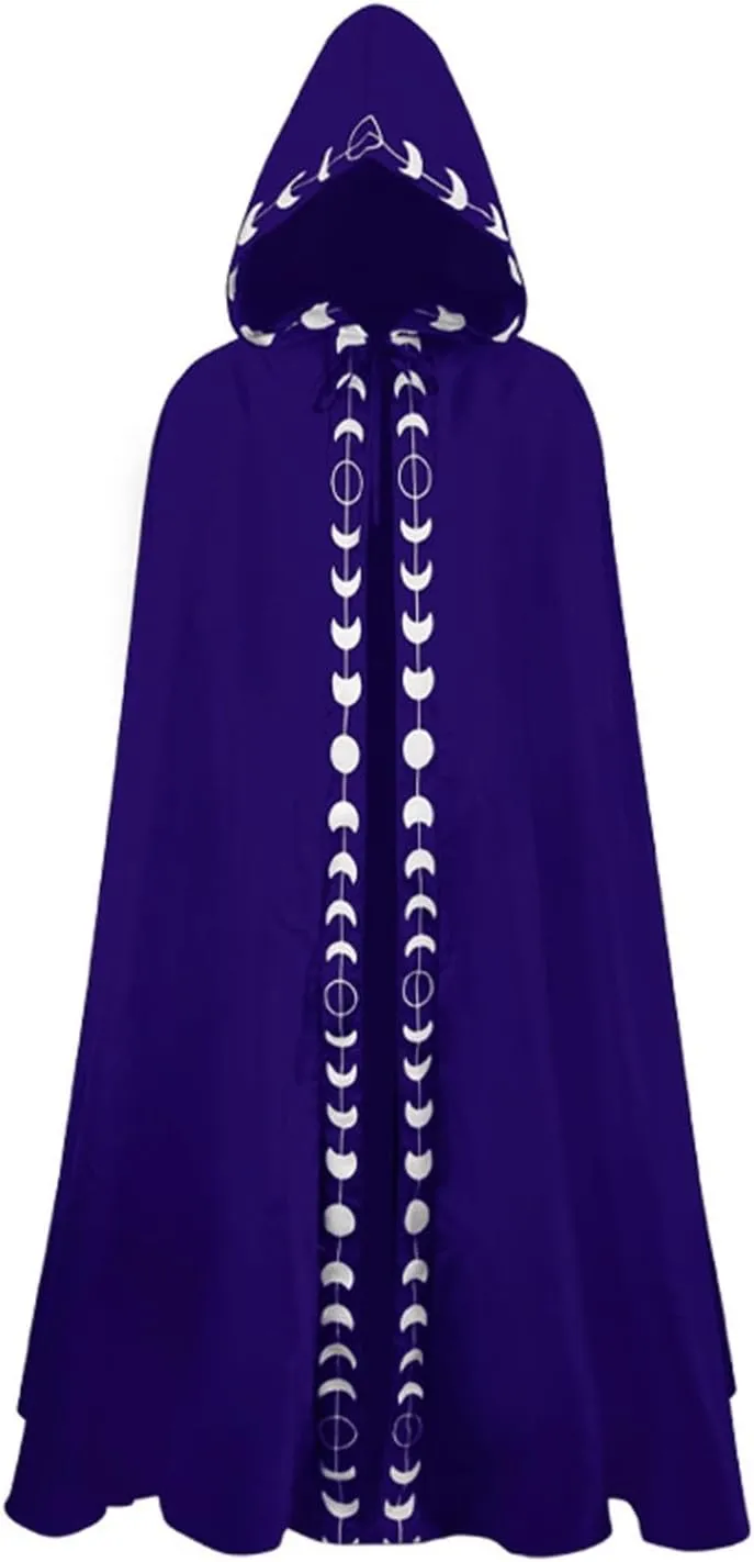 XIAXOGOOL Velvet Hooded Cape Unisex Halloween Long Cape Cloak For Devil Witch Wizard Cosplay Halloween Christmas Cosplay