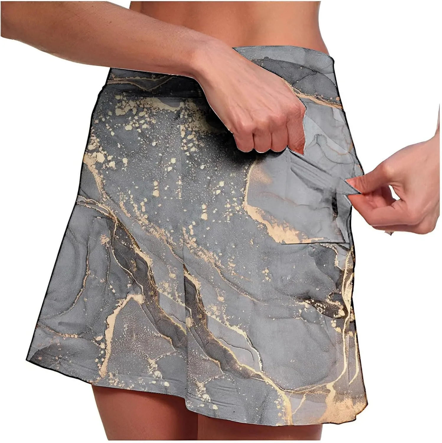 Yoga Shorts with Pocket for Women High Waisted Pleated Tummy Control Sport Running Tennis Skirt Plus Size Golf Skorts
